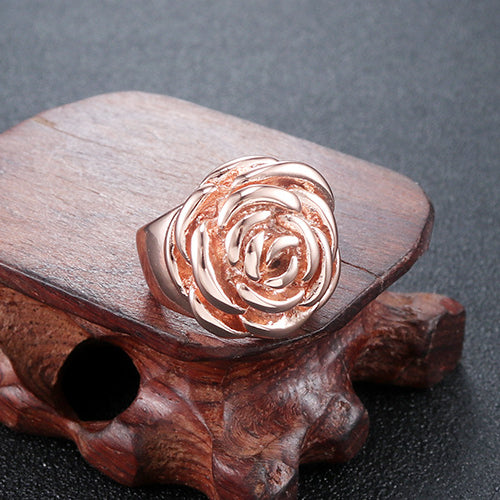 Creative Rose Gold Titanium Steel Ring for Women - European and American Fashion Design