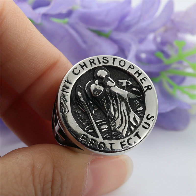 European And American Jewelry Titanium Steel Cross Ring