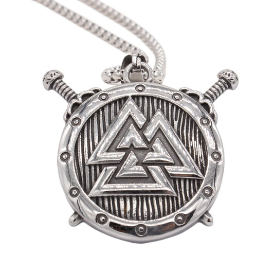 Viking Pendant Titanium Steel Necklace Unisex Shield Protection Symbol For Men Women Planderful Durable