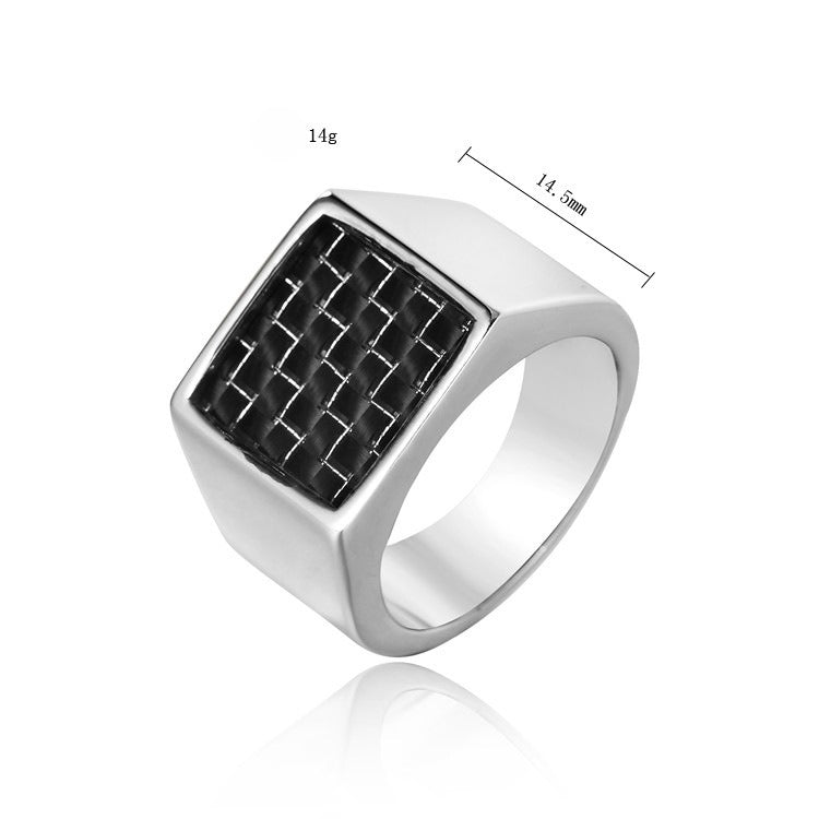 Carbon Fiber Ring Unisex Durable Titanium Steel Square Band For Men And Women By Planderful Everyday Genie