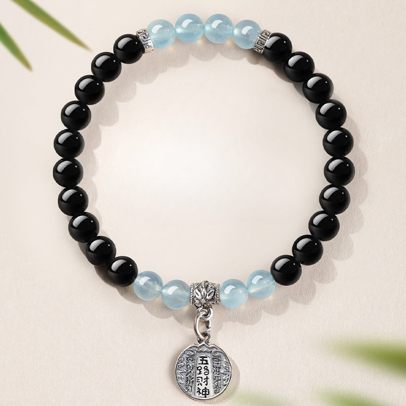 Aquamarine Obsidian Crystal Bracelet