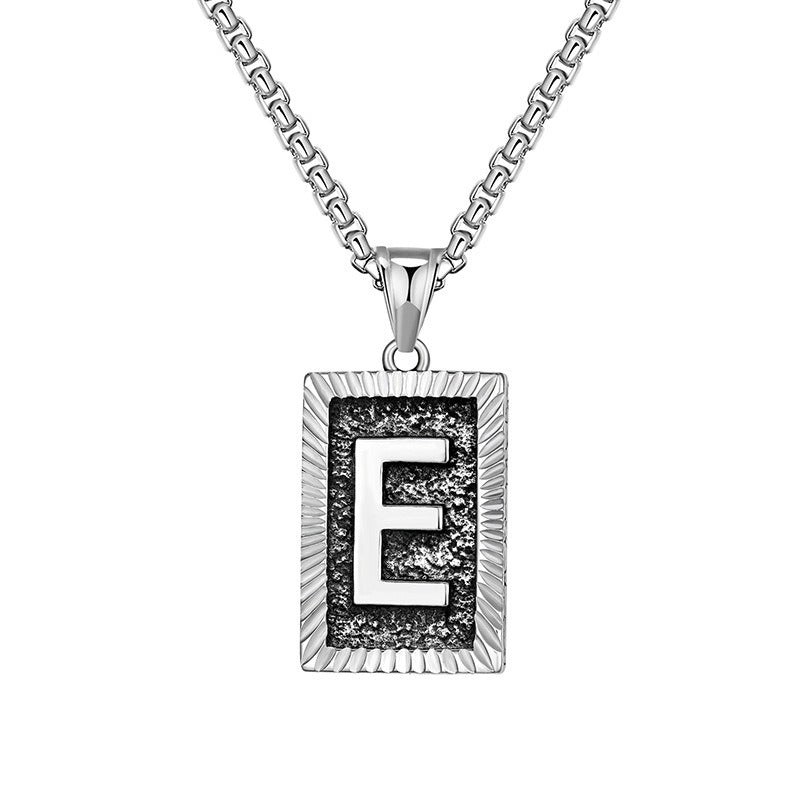Steel Necklace – Dainty Brand Letter Pendant For Hip Hop Street Style Chain By Planderful