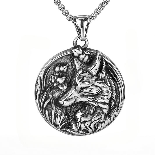 Europe and The United States Hot Selling Retro Wolf Head Pendant Jewelry for Men