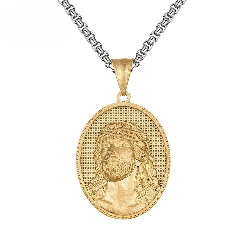 Steel Necklace - Minimalist Everyday Genie Coin Pendant Necklace For Men And Women Gift Idea