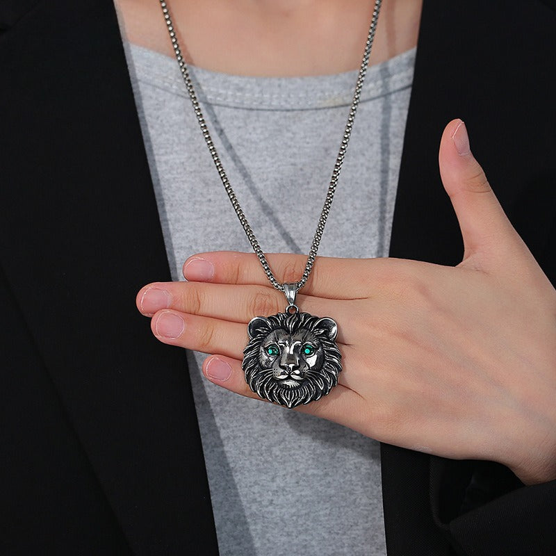 Lion Head Stainless Steel Men's Pendant Necklace
