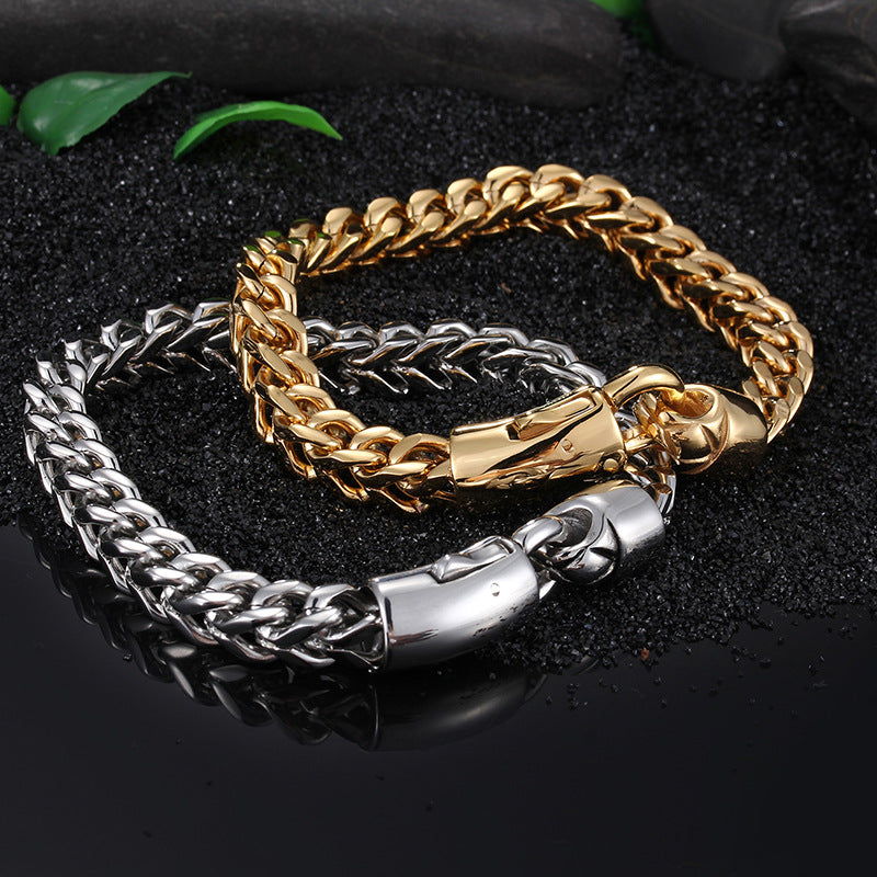 Personalized V-Shaped Titanium Steel Men's Bracelet - Overlord Chain Jewelry for Dropshipping