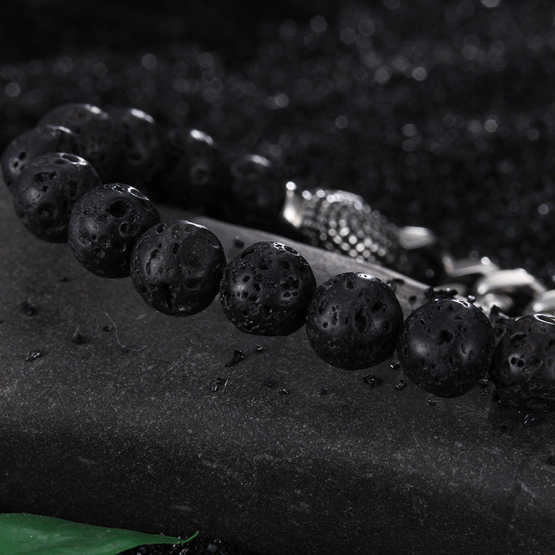 Buddha Head Volcanic Stone Energy Bracelet for Men