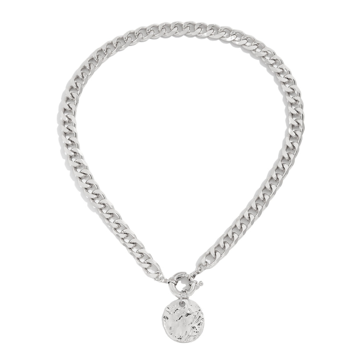 Irregular Disc Pendant Necklace