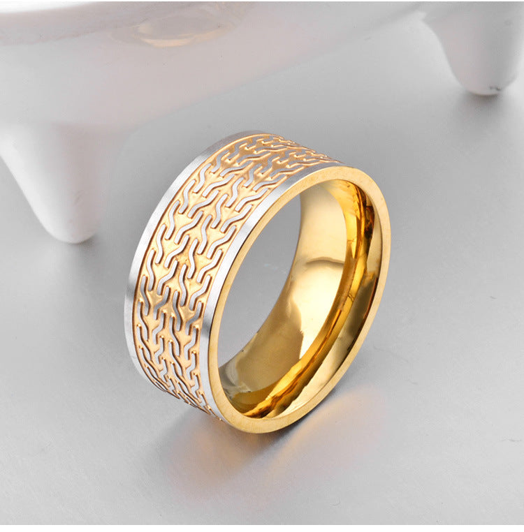 Stainless Steel Plated 18k Gold Zircon Cross Ring – Cross