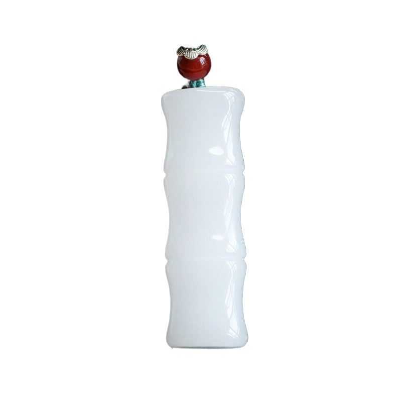 Golden Silk Jade Bamboo Pendant