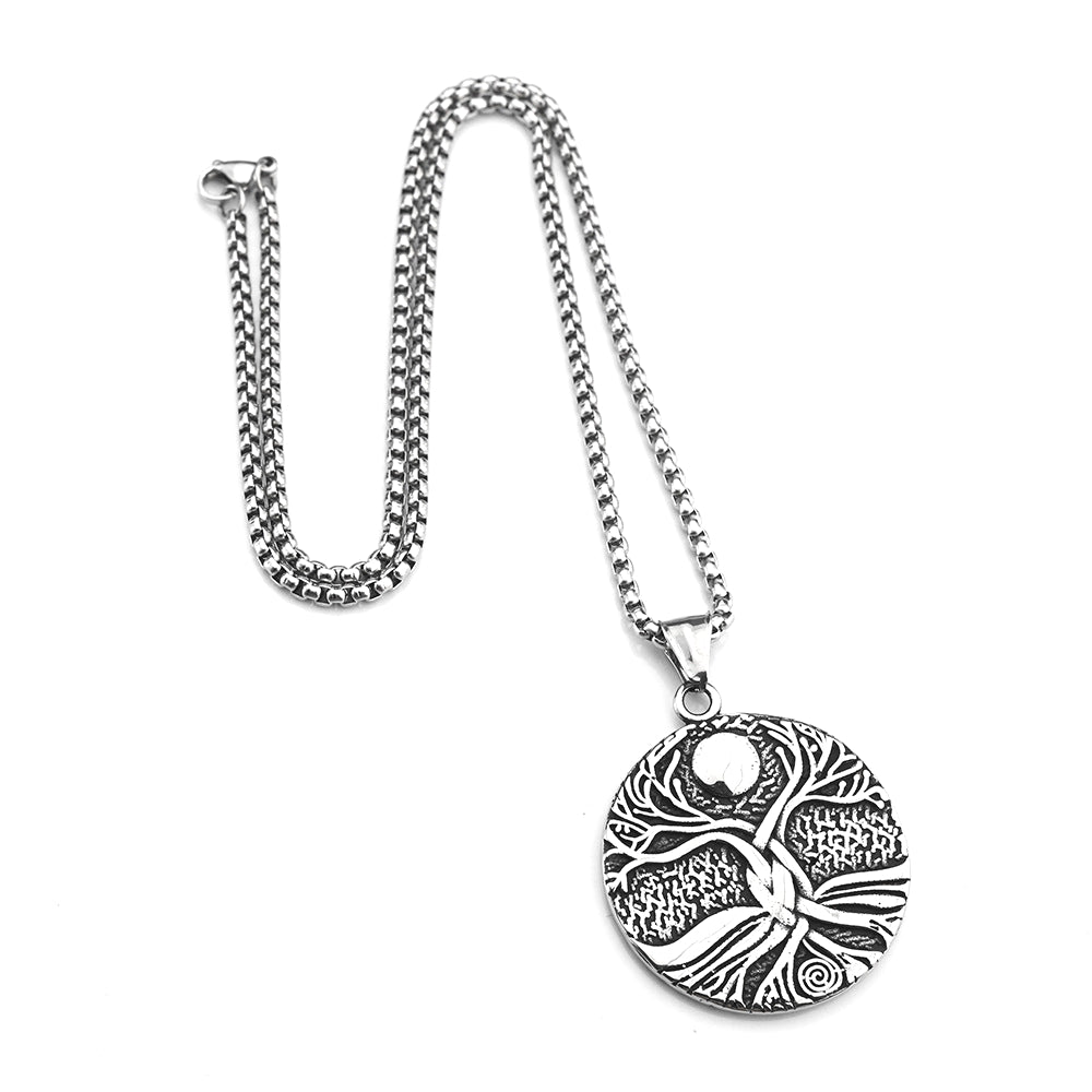 European And American Retro Men's And Women's Stainless Steel Viking Tree Of Life Pendant