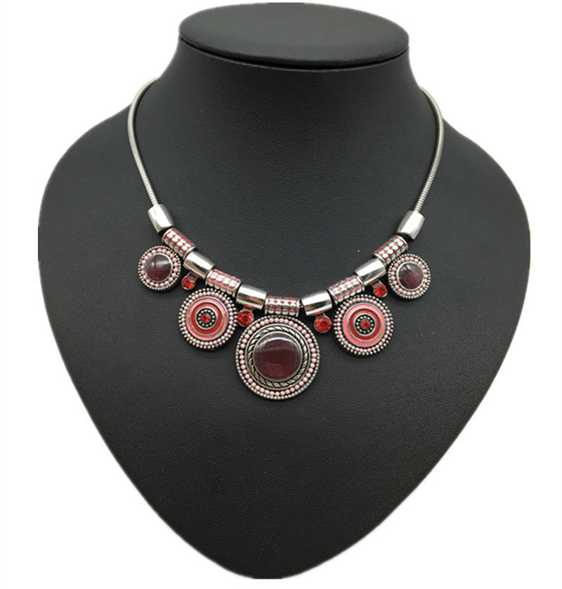 Ethnic Wind Multi-Element Beaded Bohemian Necklace with Savanna Rhythms