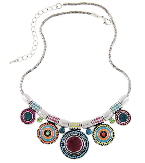 Ethnic Wind Multi-Element Beaded Bohemian Necklace with Savanna Rhythms