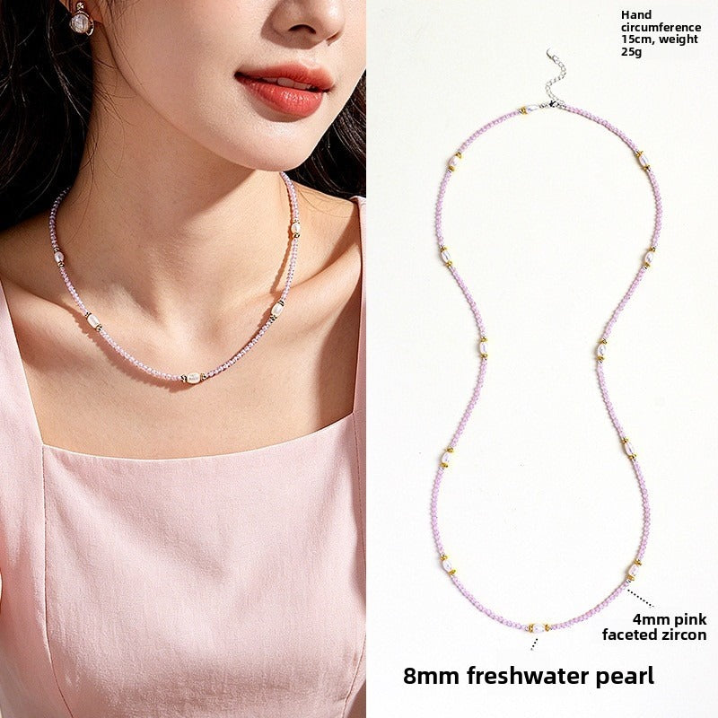 Freshwater Pearl Amethyst Lapis Lazuli Faceted Necklace