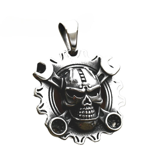 Retro Skull Pendant in Titanium Steel for Men - Cross-Border Stainless Steel Wrench Movement Accessories