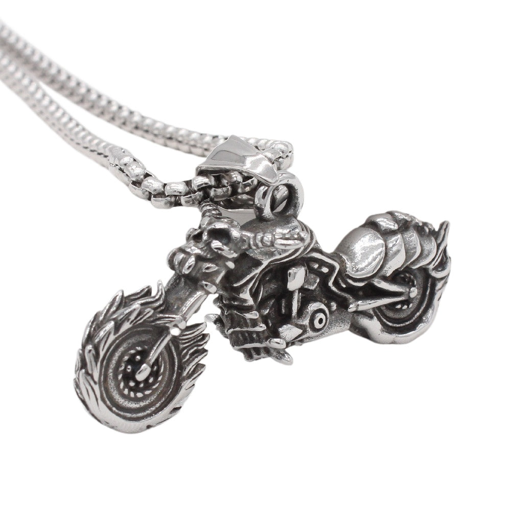 Personalized Retro Motorcycle Titanium Steel Pendant for Men - European and American Style