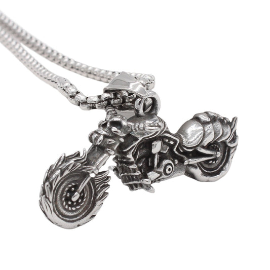 Personalized Retro Motorcycle Titanium Steel Pendant for Men - European and American Style