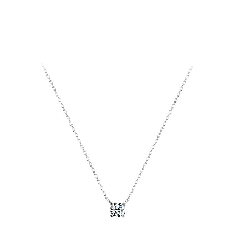 Sterling Silver Sparkling Zircon Necklace with Cross Chain