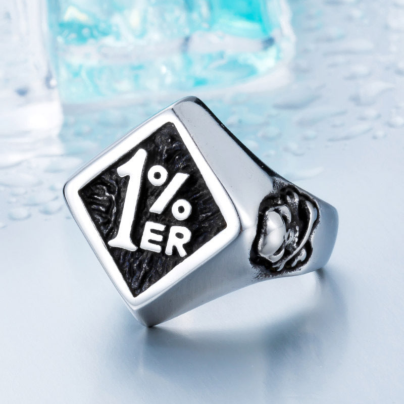 Retro Titanium Steel Men's Ring - European and American Style Wholesale Fashion Accessory