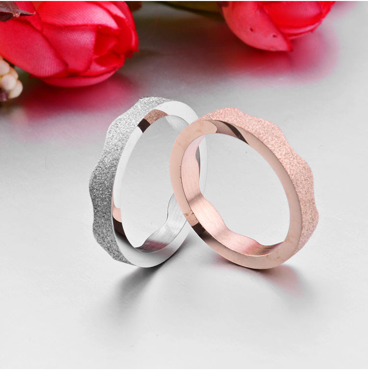 Rose Gold Crown Matte Stainless Steel Ring for Women