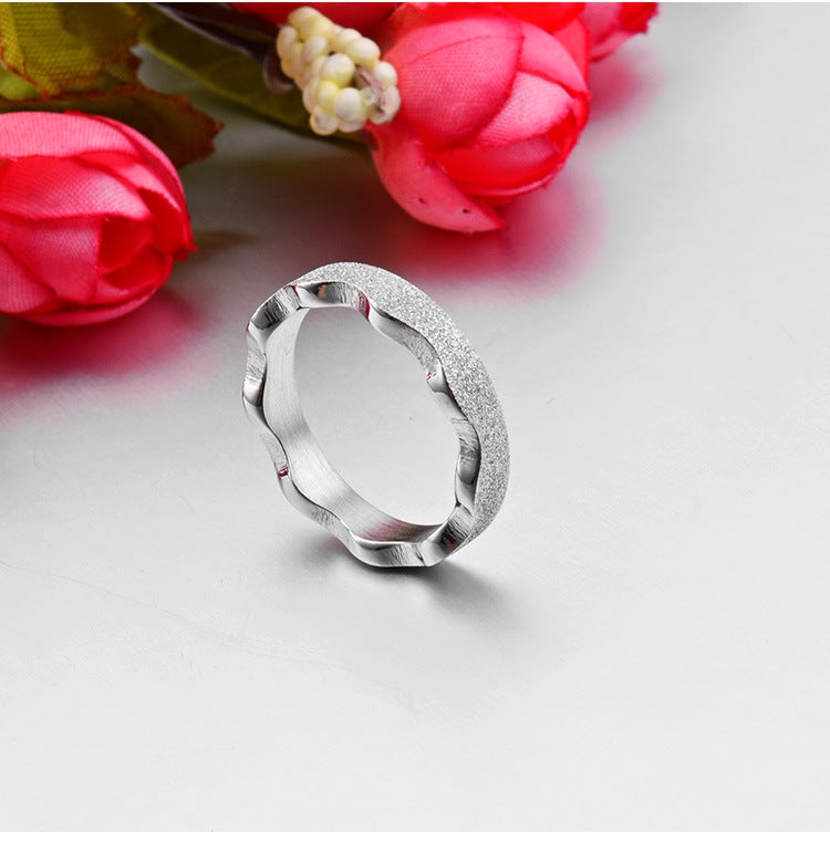 Rose Gold Crown Matte Stainless Steel Ring for Women