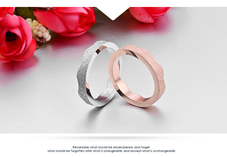 Rose Gold Crown Matte Stainless Steel Ring for Women