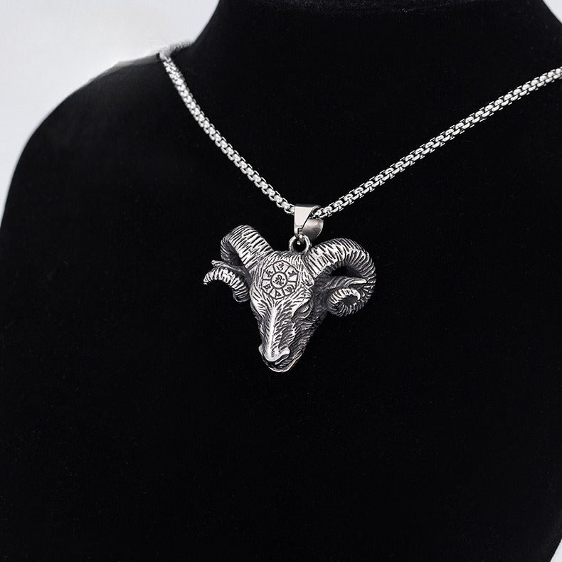Steel Necklace – Vintage Bull Head Men's Accessory