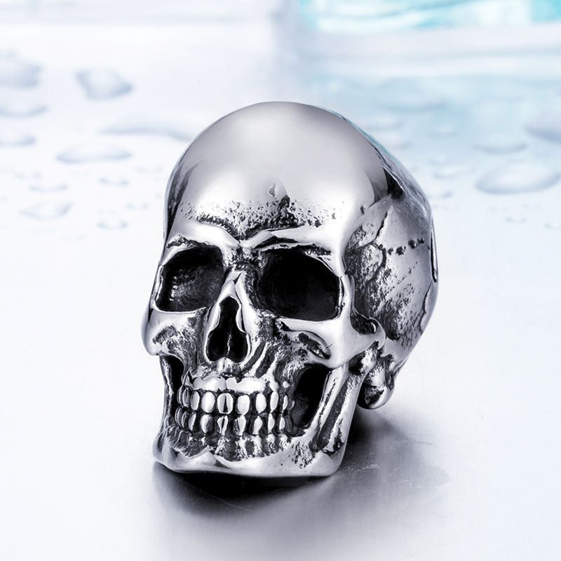 Rebel Spirit Men's Skull Pendant - Customizable Stainless Steel Punk Jewelry