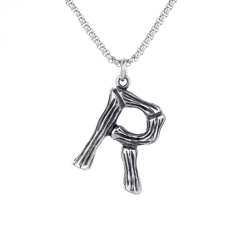 Stainless Steel Necklace – Minimalist 26 Letter Pendant