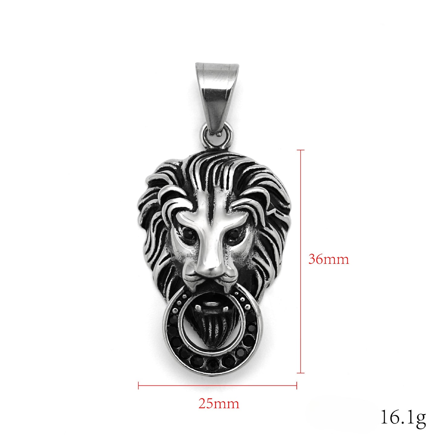 Steel Necklace – Statement Lion Head Pendant