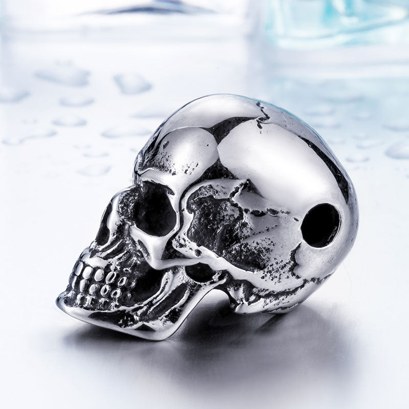 Rebel Spirit Men's Skull Pendant - Customizable Stainless Steel Punk Jewelry
