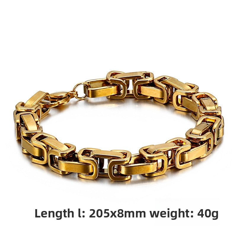 Men's Titanium Steel Handmade Emperor Chain – Stainless Steel Return Bracelet