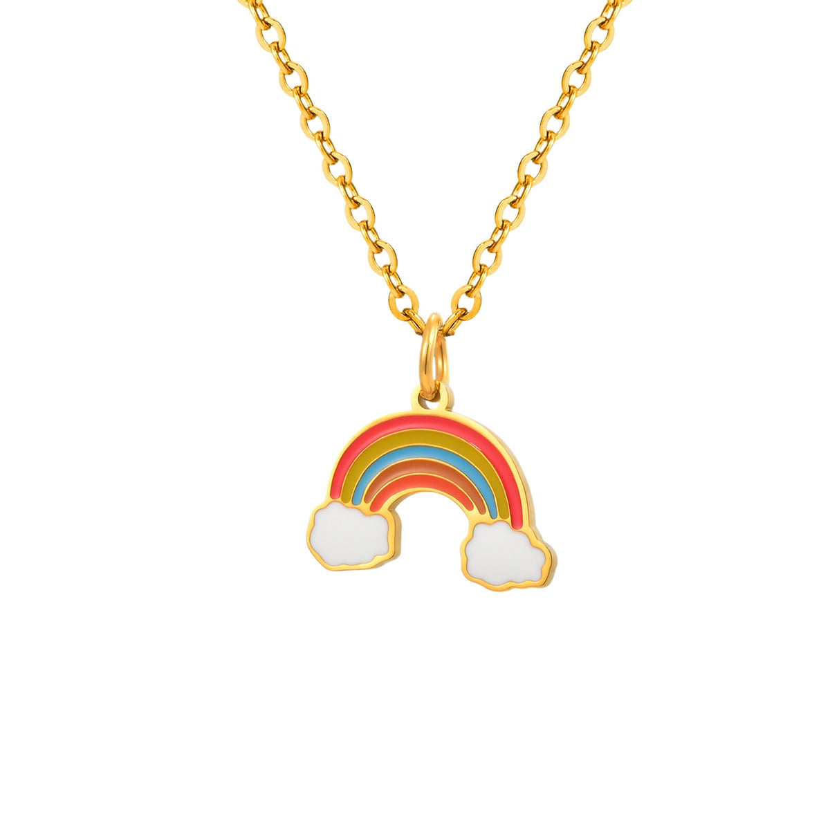 Stainless Steel Epoxy Bow Cute Super Cute Pendant Necklace