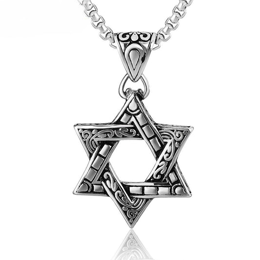 Premium Hexagram Titanium Steel Pendant Unisex Necklace With Protection Statement By Planderful Everyday Genie