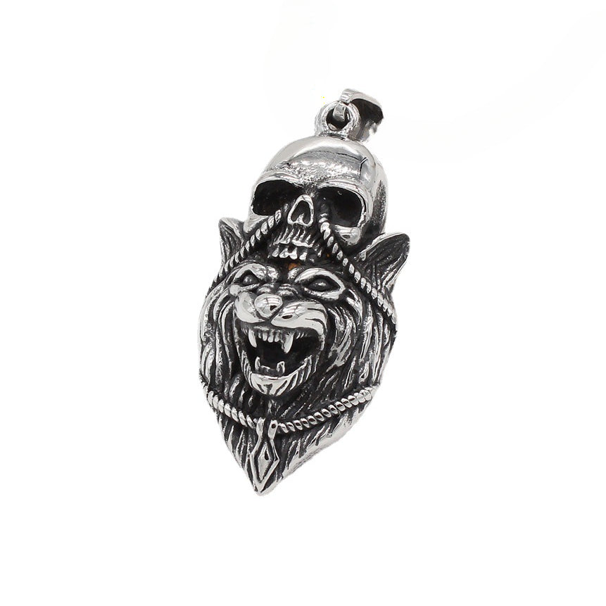 Halloween Lion Skull Titanium Steel Pendant for Men