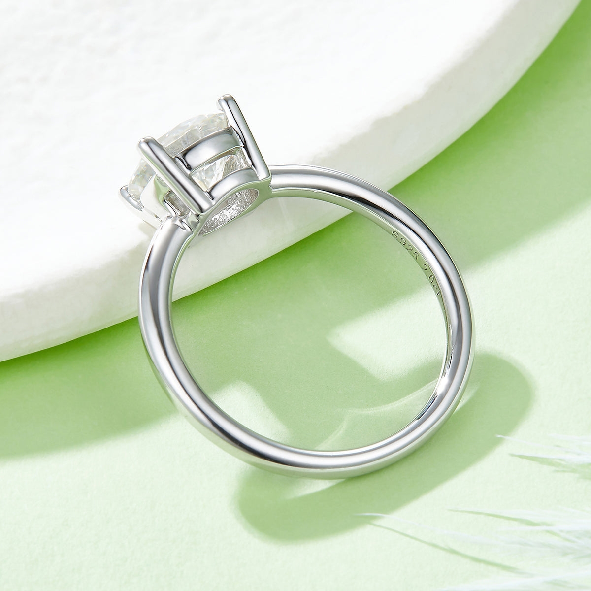 Planderful Moissanite Sparkling Classic Three Carat Sterling Silver Ring For Women