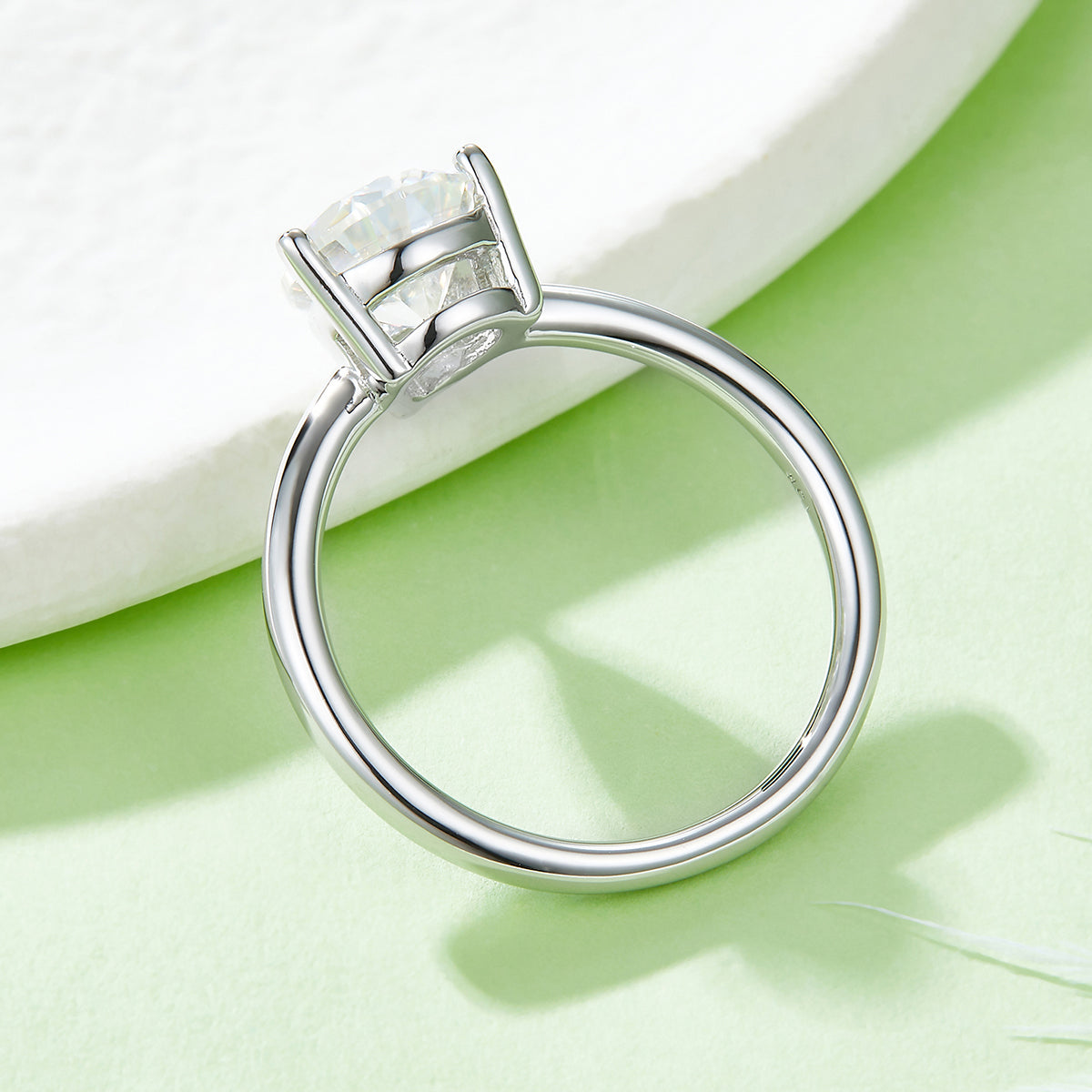 Planderful Sparkling Moissanite Pear Shape Ring 3.0CT S925 Silver Plated Platinum For Women