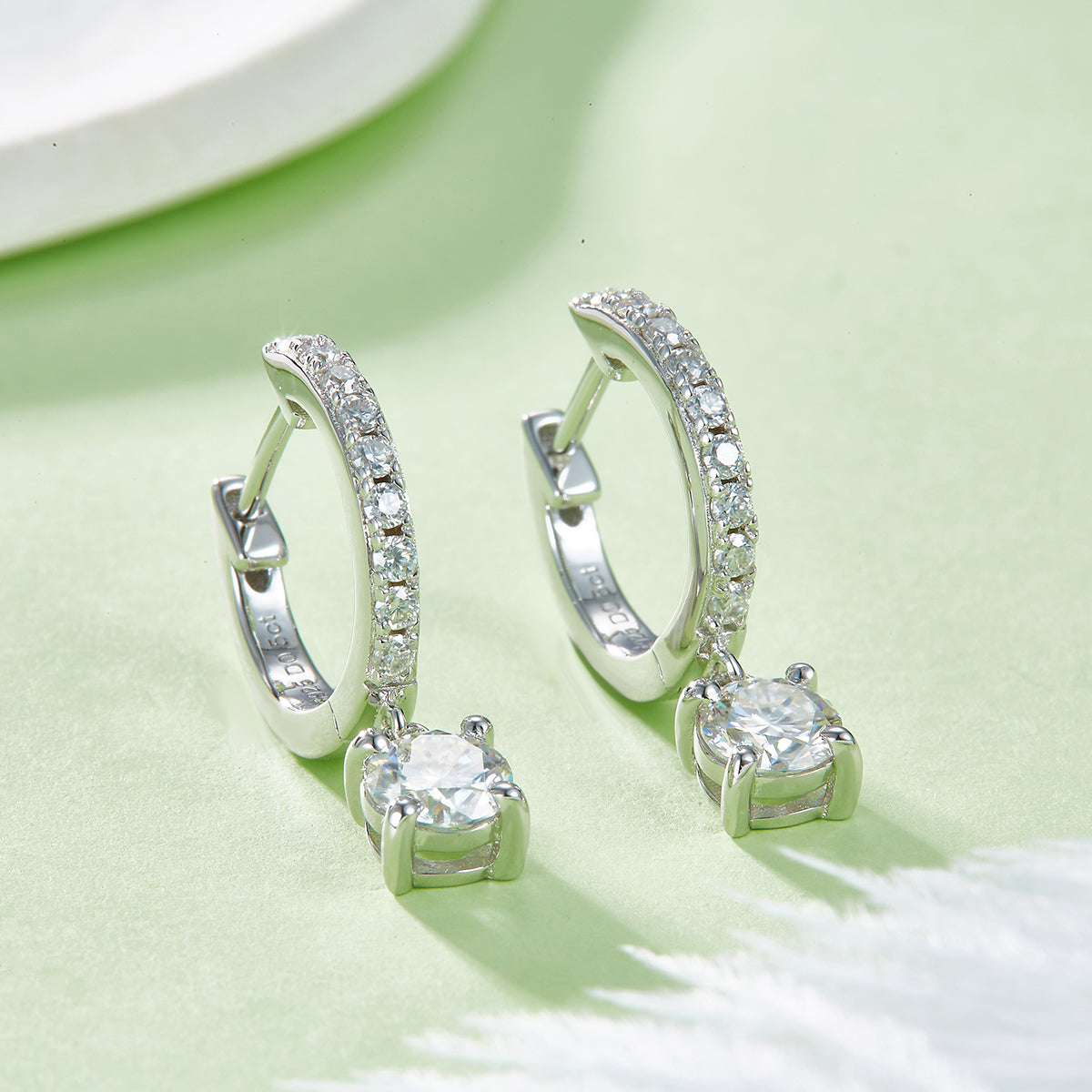 Planderful Moissanite Earrings Sparkling For Her S925