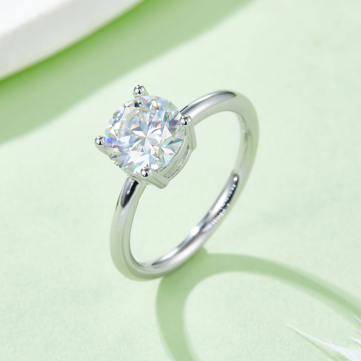 Planderful Moissanite Sparkling Classic Three Carat Sterling Silver Ring For Women