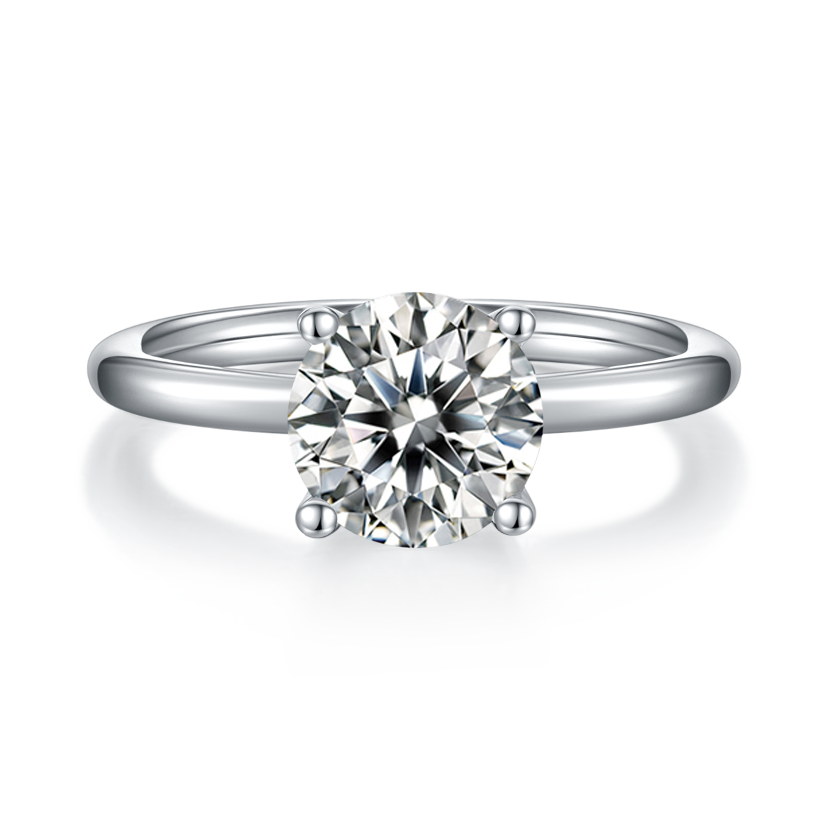 Planderful Moissanite Sparkling Classic Three Carat Sterling Silver Ring For Women