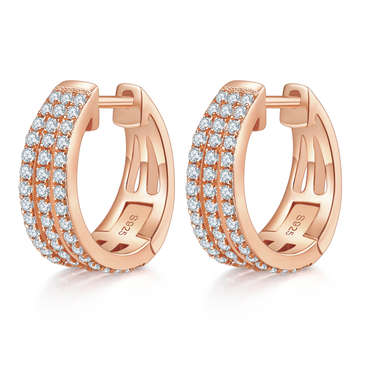 Planderful Moissanite Hoop Earrings S925 Sparkling Women