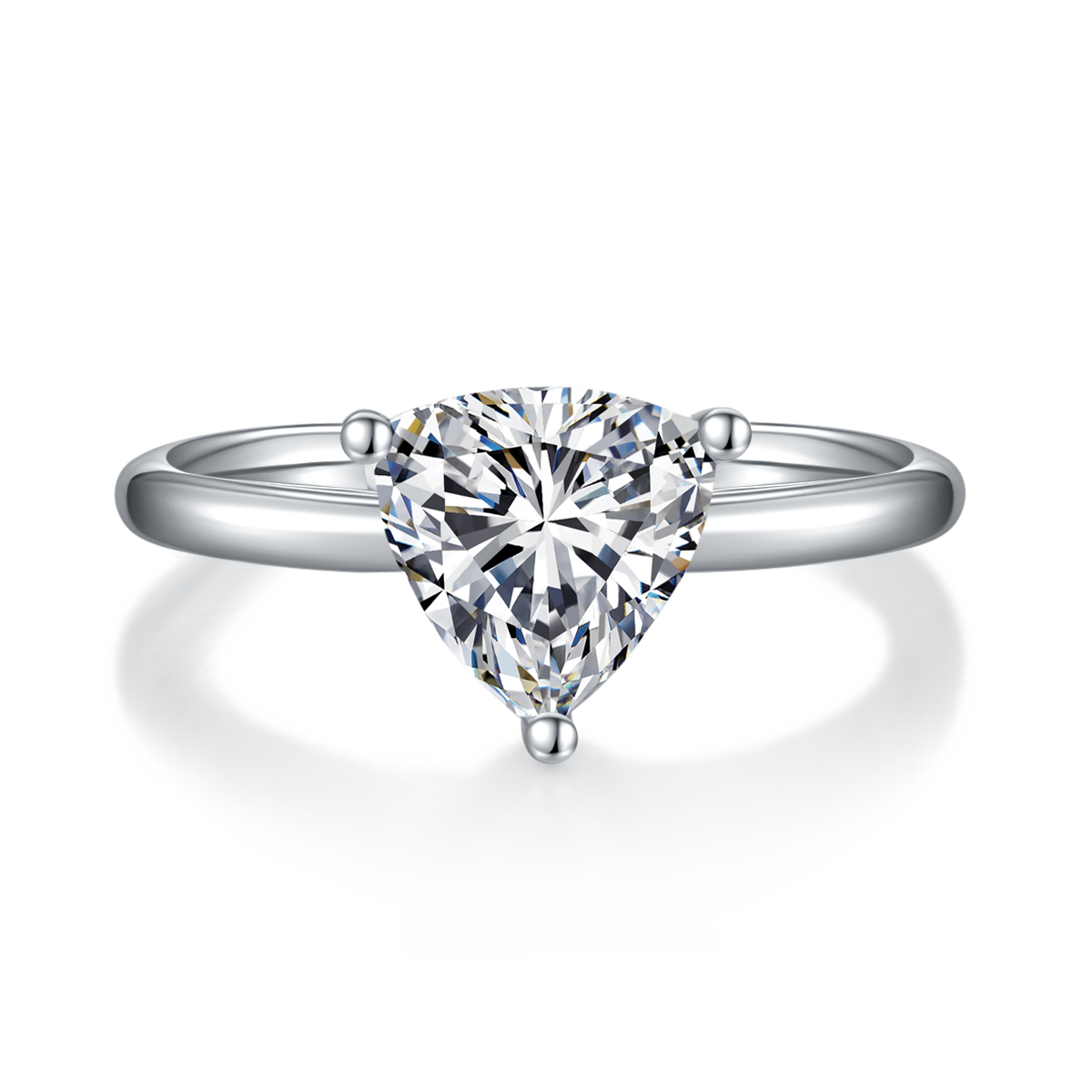 Planderful Moissanite Ring 3 Carat Triangle Cut DVVS 3EX Sparkling Brilliance For Women