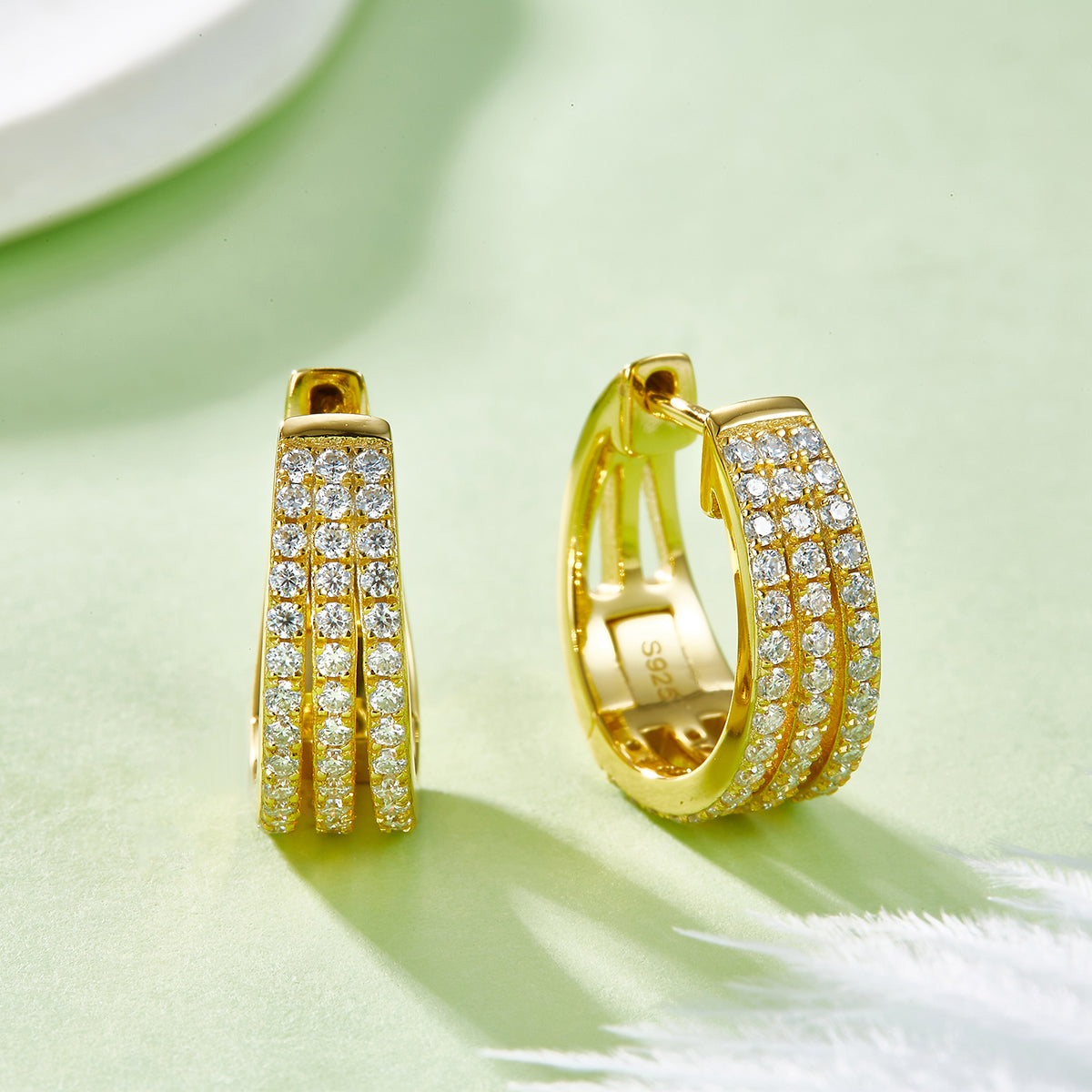 Planderful Moissanite Hoop Earrings S925 Sparkling Women