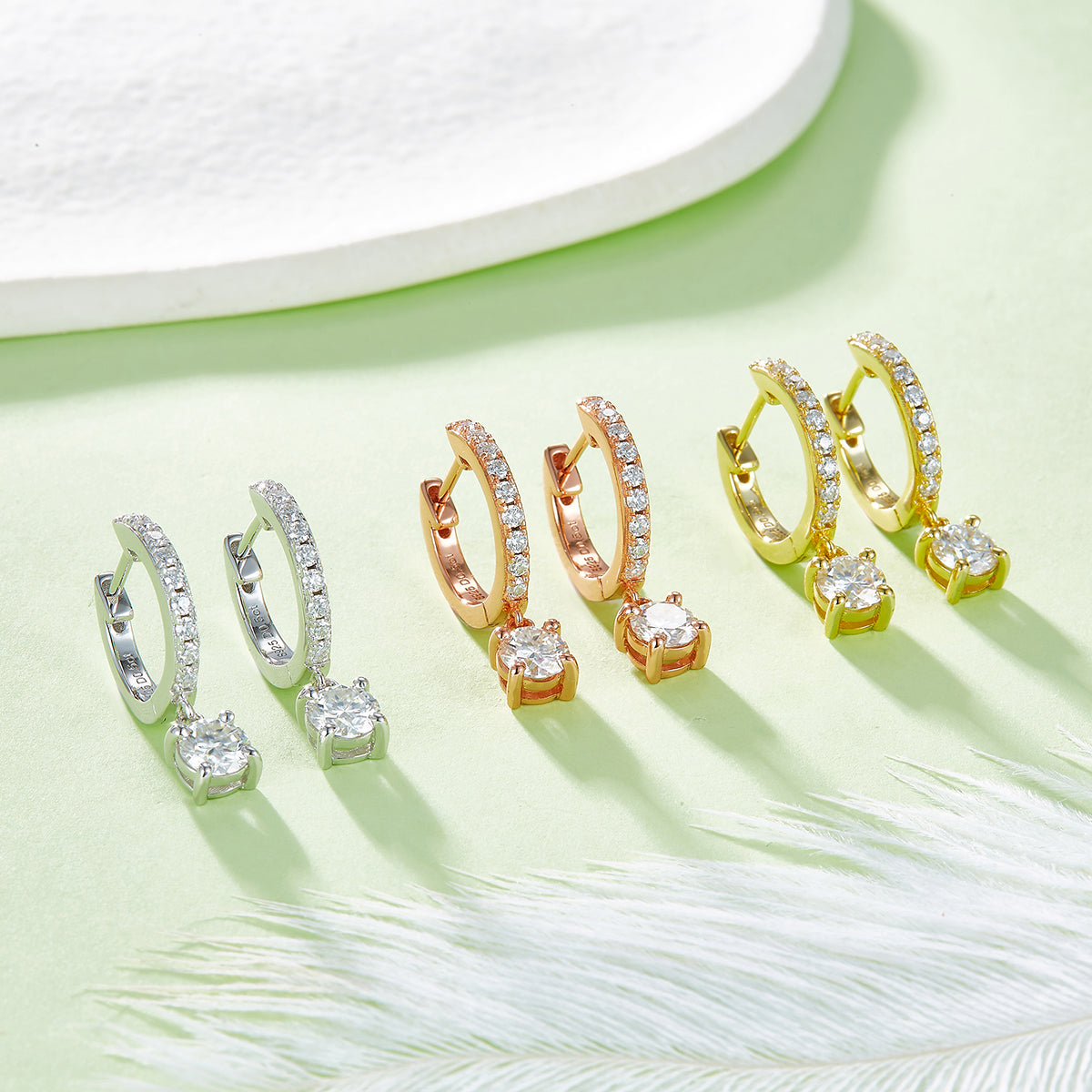 Planderful Moissanite Earrings Sparkling For Her S925