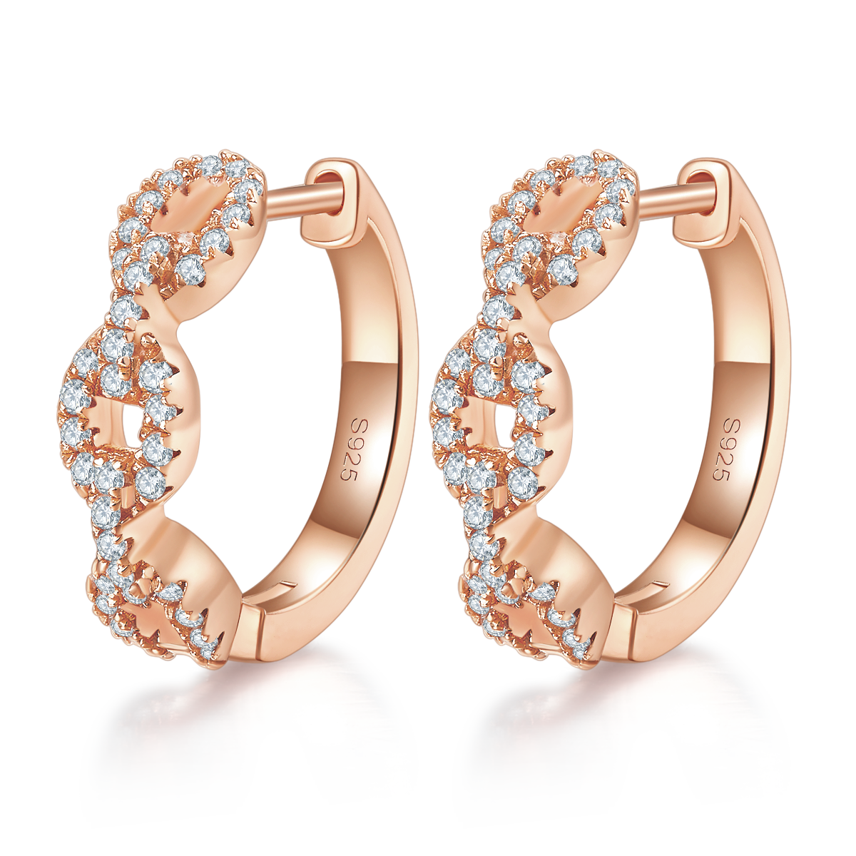 Planderful Moissanite Oval Buckle Hoop Earrings S925 Silver 0.58ct DVVS3EX Sparkling Gift For Her