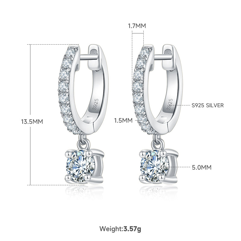 Planderful Moissanite Earrings Sparkling For Her S925