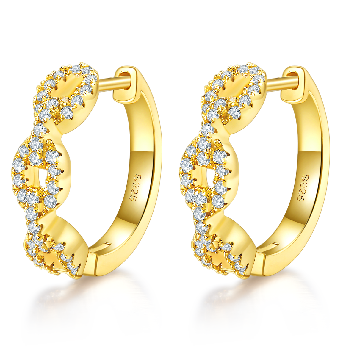 Planderful Moissanite Oval Buckle Hoop Earrings S925 Silver 0.58ct DVVS3EX Sparkling Gift For Her