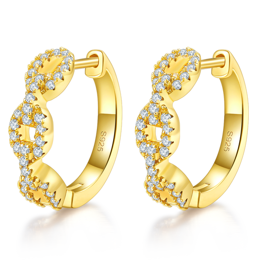 Planderful Moissanite Oval Buckle Hoop Earrings S925 Silver 0.58ct DVVS3EX Sparkling Gift For Her