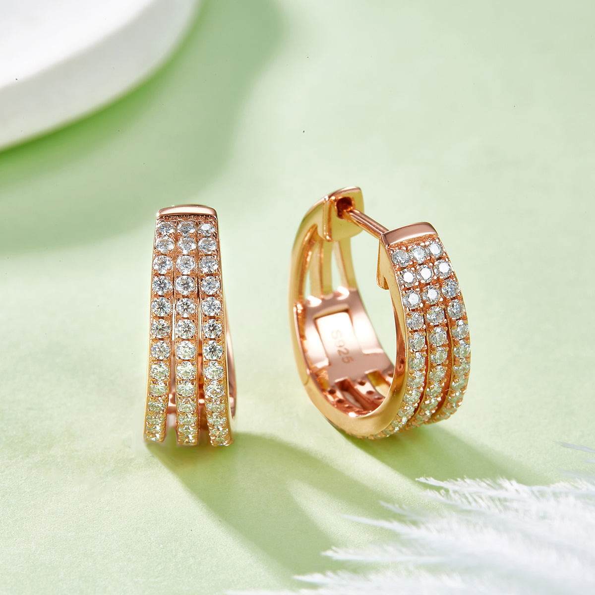 Planderful Moissanite Hoop Earrings S925 Sparkling Women