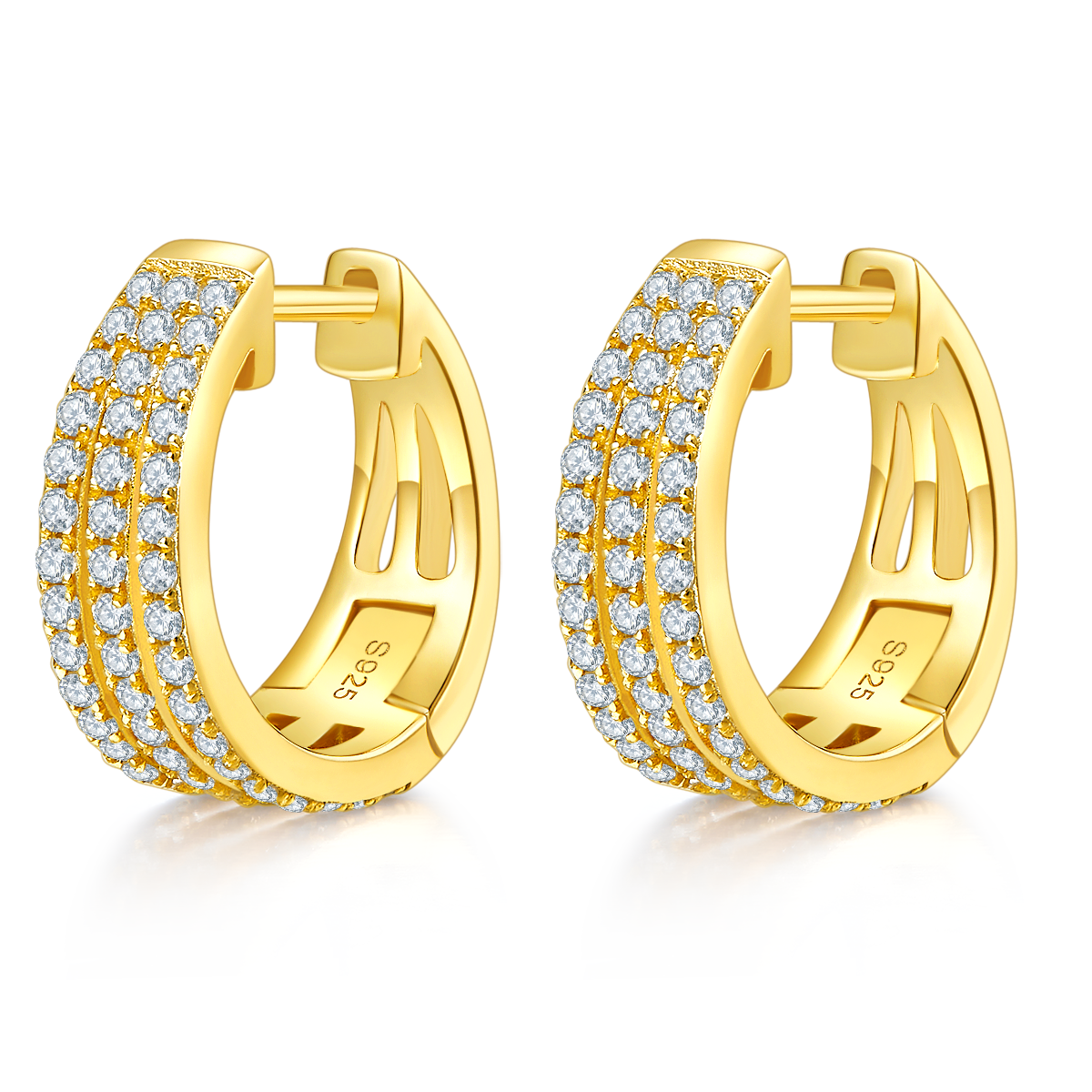 Planderful Moissanite Hoop Earrings S925 Sparkling Women